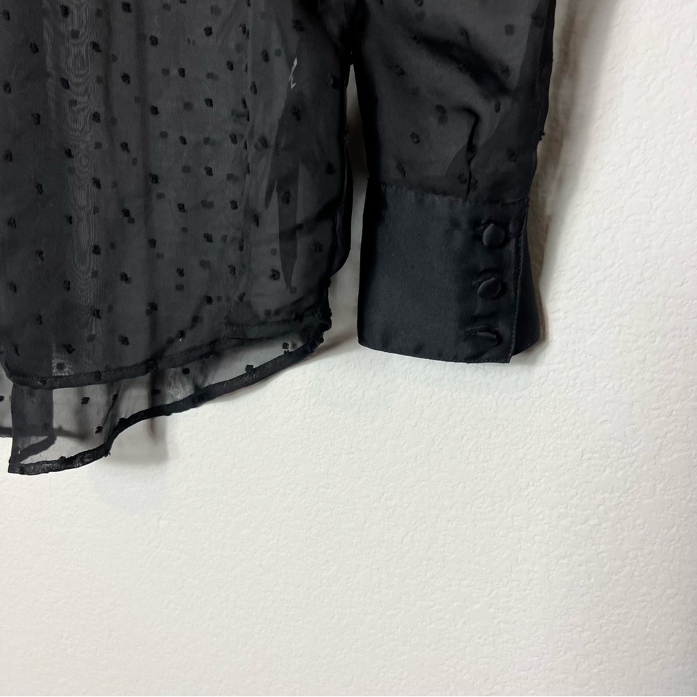 NWT 7 For All Mankind Swiss Dot Patch Pocket Top in Jet Black - Picture 5 of 7